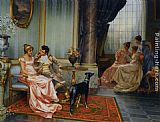 Interior with Elegant Figures by Vittorio Reggianini